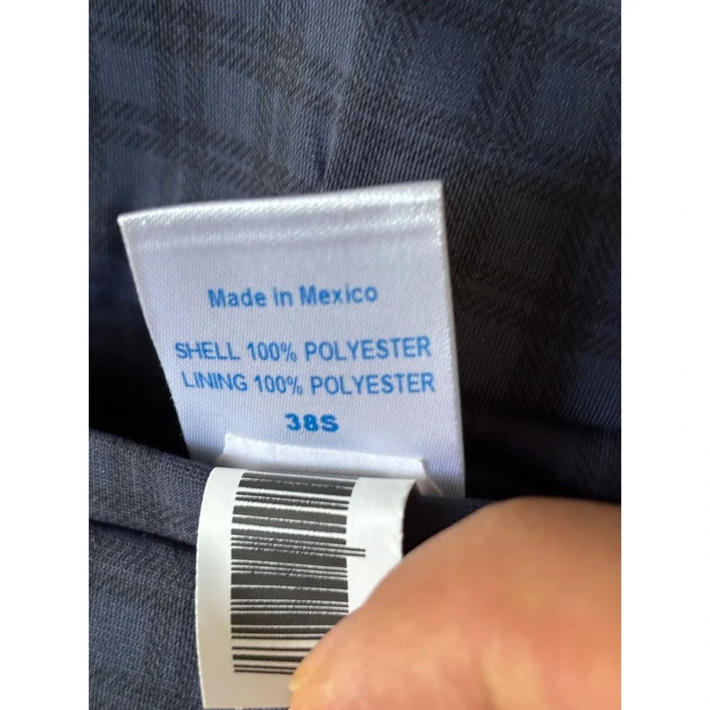 Twillory 360 Airflow Performance Blazer Mens 38S Blue Plaid Stretch Washable
